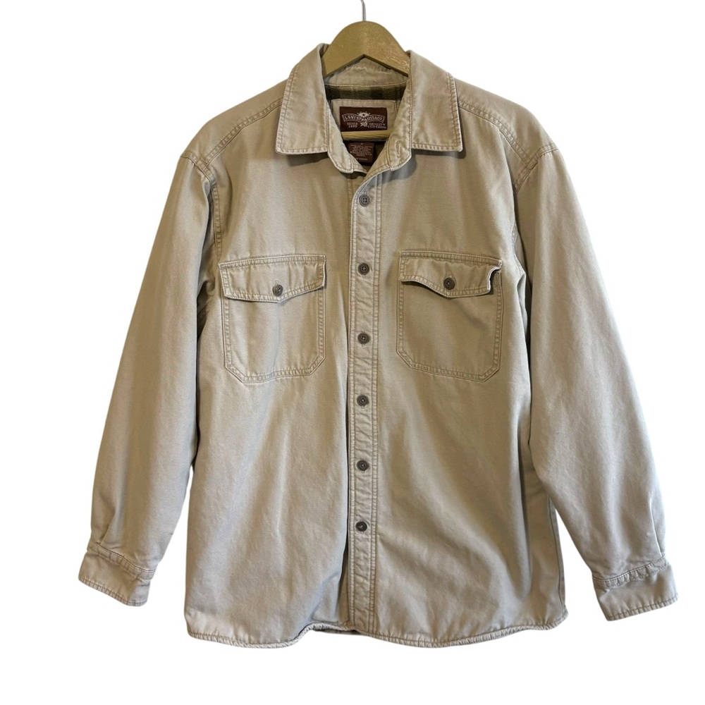 Levi's Beige Mens Medium‎ Fleece Lined Shacket Button Up Workwear Chore Barn